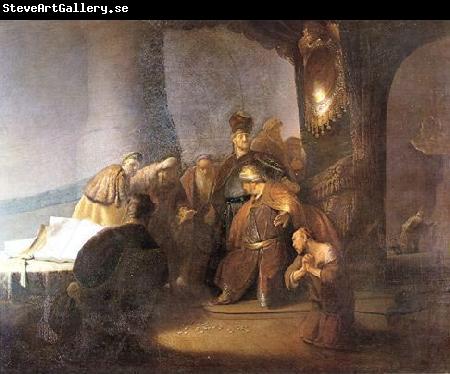 Rembrandt van rijn Judas returning the thirty silver pieces.